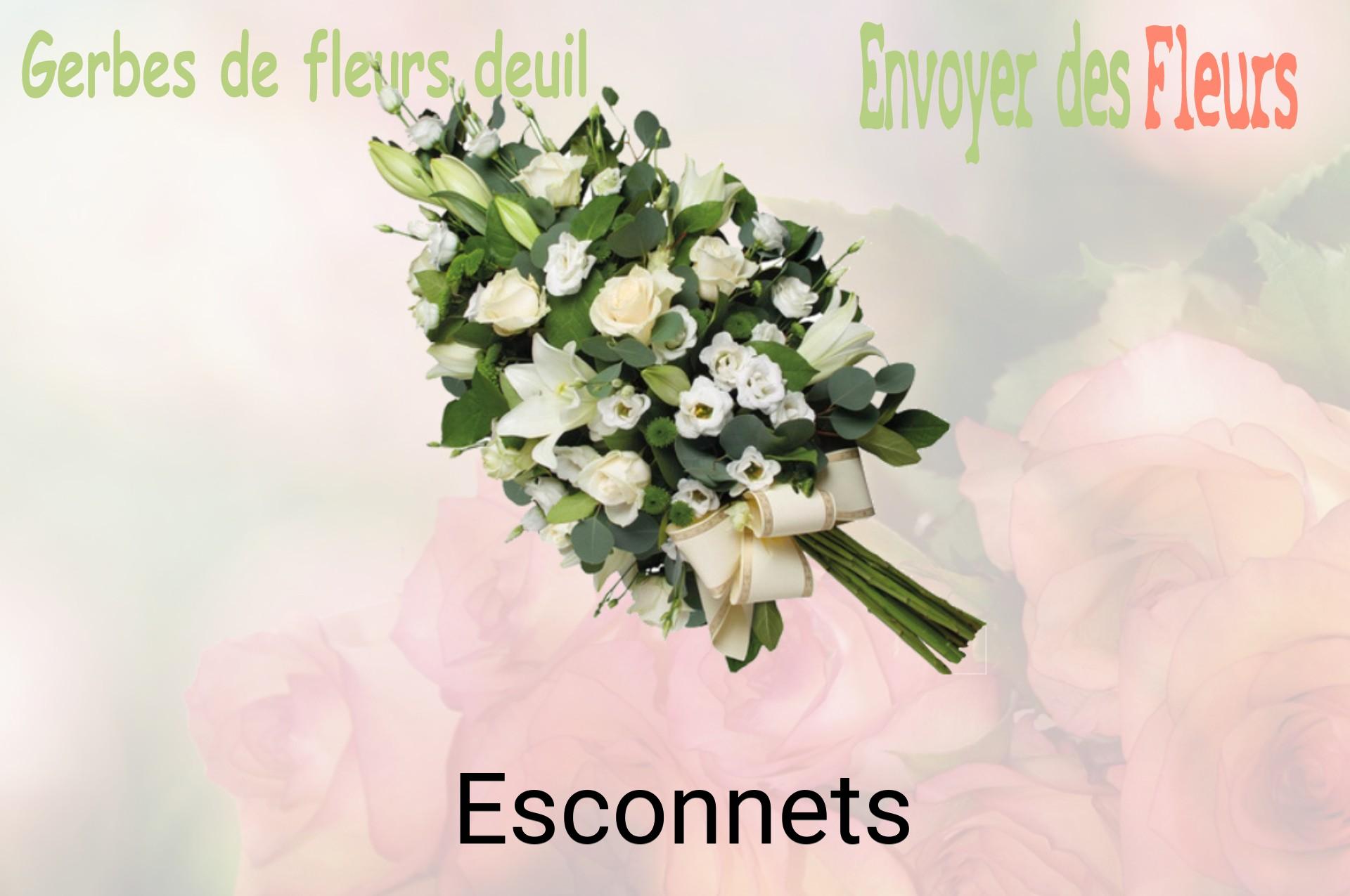 Gerbe de fleurs de deuil livrée à Esconnets